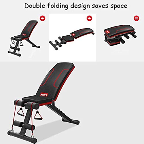 Adjustableweight Bench Foldable Weight Bench Fitness Bench with Stretch Rope, Full Body Training Abdominal Crunches Trainer Fitness Training Exercise Body Exercise System - Image 5