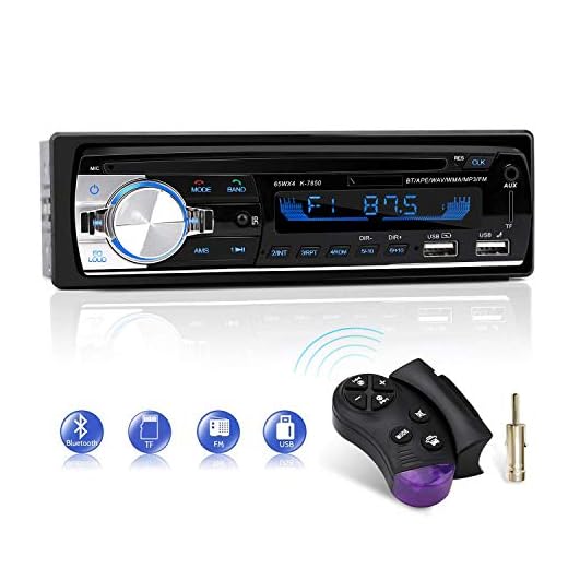 Autoradio Bluetooth, CENXINY FM 4x65W Radio para Coche Llamadas Manos Libres Control Remoto Radio stéreo de Coche con Reproductor de MP3 USB y Bluetooth 5.0(Sin función RDS/CD)