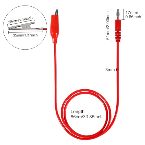 Image of 10PCS Banana Plug to Alligator Clip Test Leads 5 Colors 4mm Banana Plug Crocodile Clips Soft Flexible Cable for Multi-Meter Electrical Test 1m /39.37inch