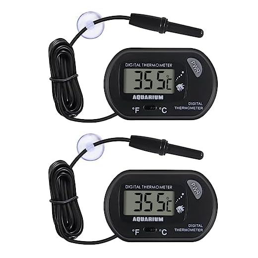 2Pack Digital Aquarium Thermometer Fish Tank Thermometer, Water Thermometer with Large LCD Display, Reptile Thermometer for Vehicle Reptile Terrarium Fish Tank Refrigerator.