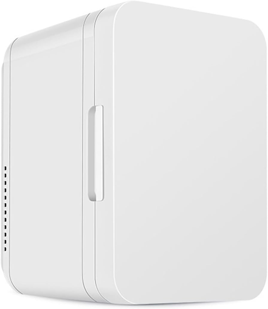 GIZNXBA Portable Mini Fridge Pink, Skincare Fridge 6l with Compartments, Cooler and Heater Mini Fridge for Bedroom, Car, Skincare, Snacks, Single Door Compact Refrigerator(Color:/White,Size:220V)