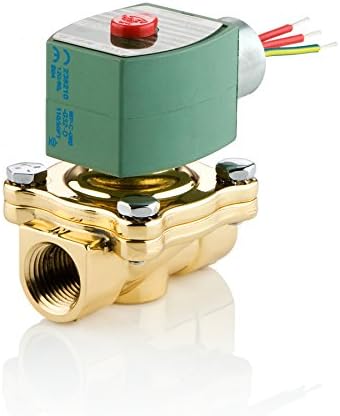 ASCO 8210G009-24/60 Brass Body Pilot Operated General Service Solenoid Valve, 3/4" Pipe Size, 2-Way Normally Closed, Nitrile Butylene Sealing, 125 psi Maximum Air Operating Pressure, 3/4" Orifice, 5 C