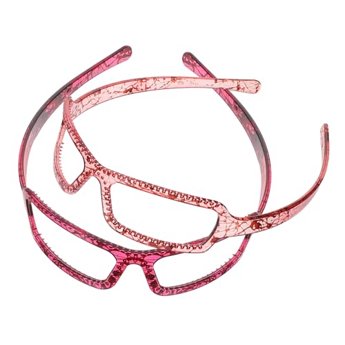 Mipcase Bandeaux Pour Femmes 2 Pièces Taille Unique Légers Confortables Pour Lavage Du Visage Et Coiffure Design Artistique Lunettes Accessoire De Fête En Couleur Rouge Clair Et Rouge Foncé