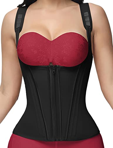 Shapshe Waist Trainer For Women, Tummy Control Sports Girdle, Workout Body Shaper With Adjustable Shoulder Strap Black #TOP5