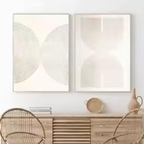 Peinture sur toile de rayures abstraites modernes avec cadres internes