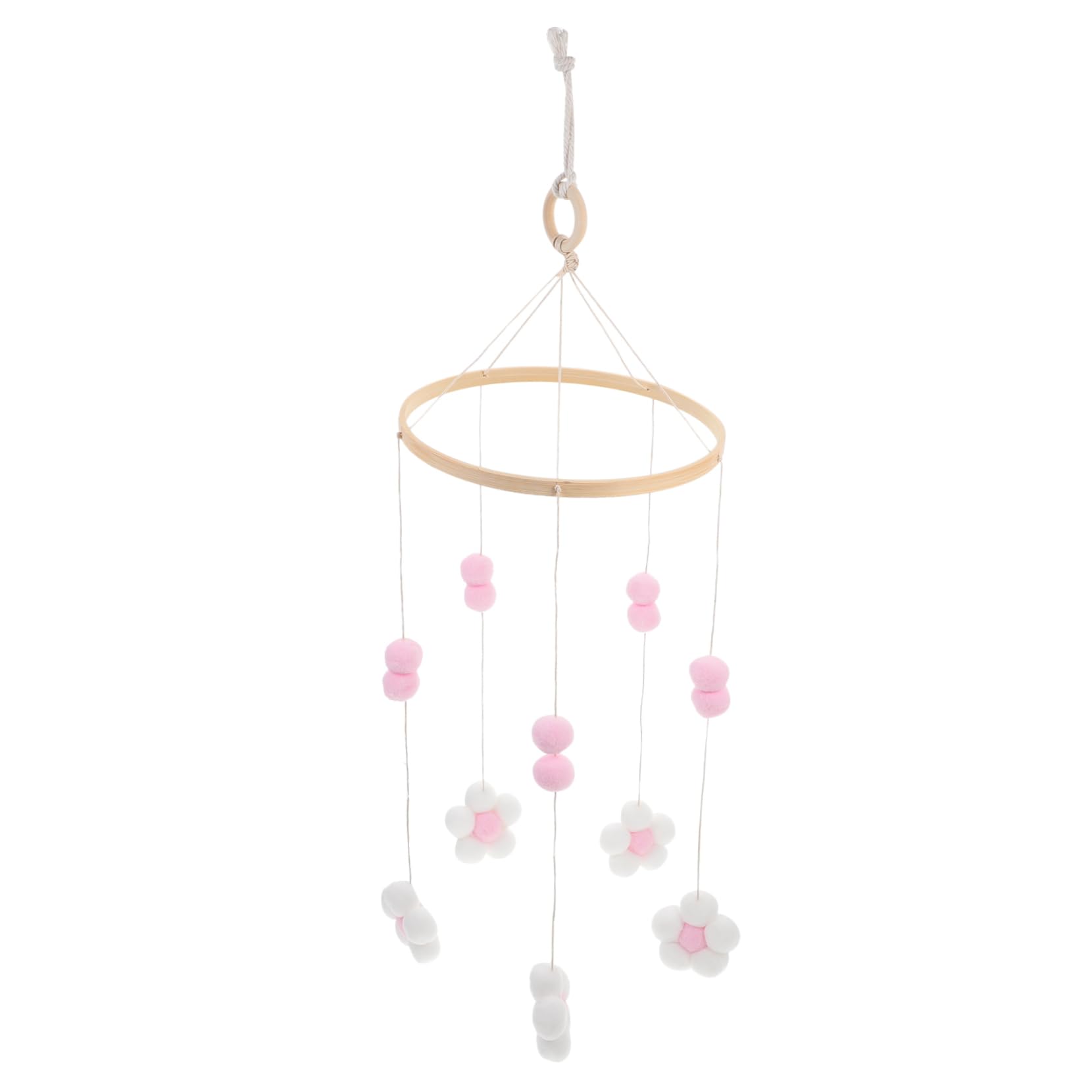 BESTonZON Hanging Mobiles for Crib Bed Hanging Decoration Felt Balls Crib Mobile for Baby Nursery