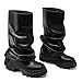 VOMIRA Slouchy Fold Over Boots for Women Round Toe Stacked Heel Pleated Pull On Wide Calf Black Platform Mid Calf