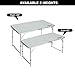REDCAMP Aluminum Camping Table 4 Foot, Portable Folding Table Adjustable Height Lightweight for Picnic Beach Outdoor Indoor, White 48 x 24 inches