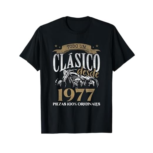 Nacido En 1977 - 45 años Cumpleaños Moto Biker Hombre Motero Camiseta