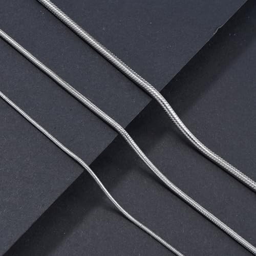 Authentic 925 Sterling Silver Snake Chain For Men And Women Flexible Snake Link Chain Strong Aafe Shiny Fashion Jewelry Gifts 1-3MM, 16-26 Inch4