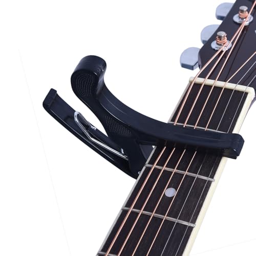 Image of CERLINK Guitar Capo Metal One Handed Trigger Guitars Capotastos Quick Change for Ukulele, Electric and Acoustic Guitars (Silver)