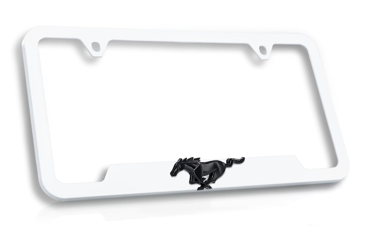 FordMustang Plastic License Plate Frame Tag Holder with 3D Emblem