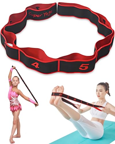 Stretch Strap,Stretch Band,Resistance Bands for Gymnastics Training,Yoga,latin Exercise Adults Kids Universal(Stretching Range:90CM-180CM,Red Black)