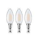 LED-Lampe, analoge herkömmliche Lampe, Milchglas, dimmbar, DC12V, 2700K, E14-Lampenhalter, 6 Watt, Helligkeit 500LM, ersetzen 50W-Glühlampe，3er-Pack [Energieklasse A++] MEHRWEG C35J-12V-E14-6WMS …