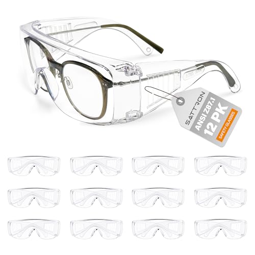 Clear Over-Eyeglasses Safety Glasses 12 Pack ANSI Z87.1
