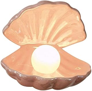 Liseng Shell Pearl Light LED Accent Lamp Portable Night Light Desktop Ornament Home Decor for Bedroom Living Room