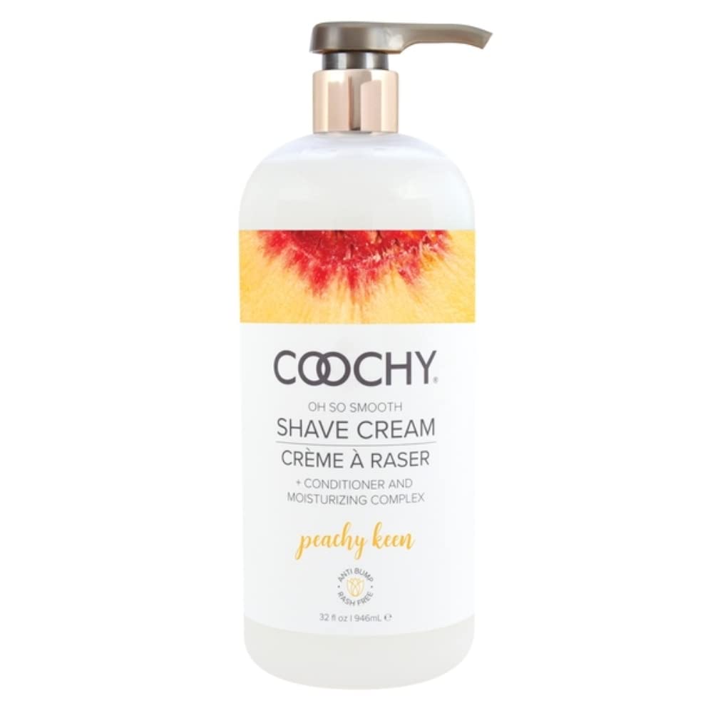 Coochy Shave Cream - Moisturizing Shave Lotion - Gentle Intimate Shaving Cream - For Bikini Area, Underarms, Legs & More - Rash-Free, Hydrating Formula - Peachy Keen, 32 oz