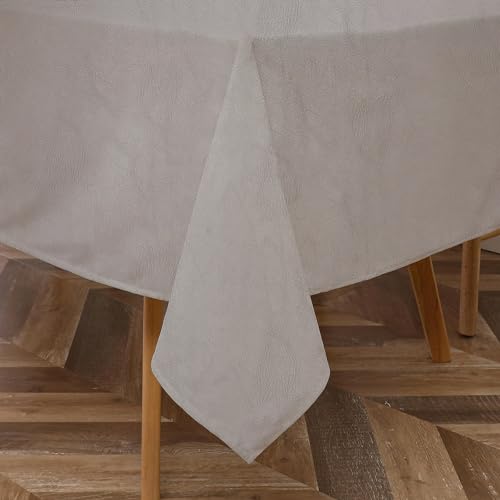 Majestic Giftware PVC Faux Leather Rectangle Tablecloths | (TCG48-54108) Light Brown Pebbled Grain Waterproof & Spill proof Dining Table Cover | Decorative Washable Tablecloth for Home, Party (54X108)