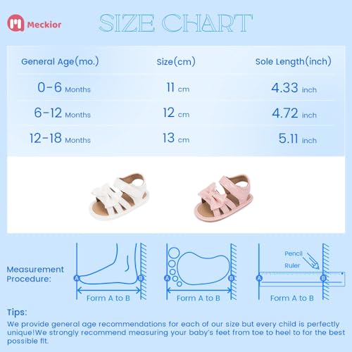 Image of Meckior Baby Toddler Infant Girls PU Leather Soft Open Toe Summer Sandals Flower Princess Flat Shoes
