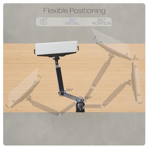 VIVO Universal Adjustable 10 to 15.6 inch Laptop Mount for Desk, Single Tension Arm VESA Notebook Stand with C-clamp and Grommet Options, Black, STAND-V101L by VIVO - Image 6