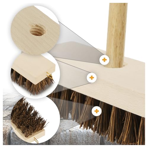 BEGRIS® Szczotka Szrober do Szorowania 20x5 cm Szczotka Ręczna Drewniana Wytrzymałe Włosie Tworzywo Sztuczne Poręczna Szczotka do Czyszczenia Twarde Włosie