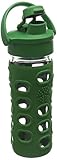 Lifefactory 12-Ounce Glass Bottle with Flip Cap and Silicone Sleeve, Grass Green