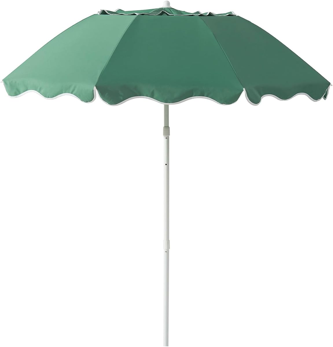 7.2FT Patio Beach Umbrella, Adjustable Height and Tilt Design, UPF 50+ Sun Protection with Silver Coating, Wind-Resistant Fiberglass Ribs, Portable 2-Fold Design, Includes Carry Bag, Base Not Included