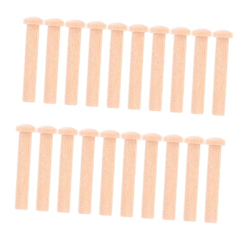 JEWEDECO 20pcs Miniature Wood Nail Solid Craft Nails Mini Rods for Woodworking Decorative Small Suitable for Train Wheel Crafts