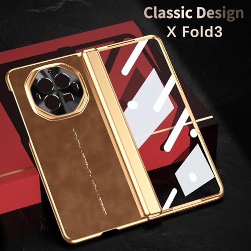 Coque Vivo X Fold 3 avec protection écran charnière coque robuste marron