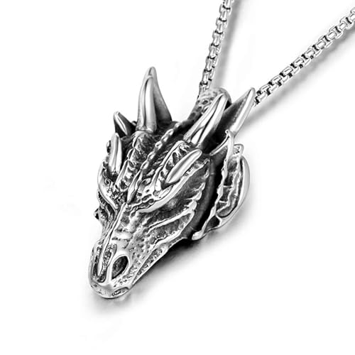 Collier tendance homme dragon vintage punk, le cadeau idéal pour un anniversaire