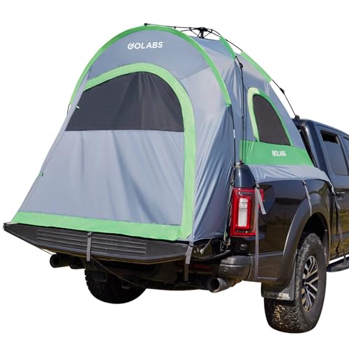 Golabs Truck Bed Tent for 5-6 Ft Bed, 8-Minute Easy Setup by Pre-Assembled Design, Waterproof PU2000mm, 2-Person Portable with Extra Rainfly Cover for Camping & Outdoor, Includes Storage Bag