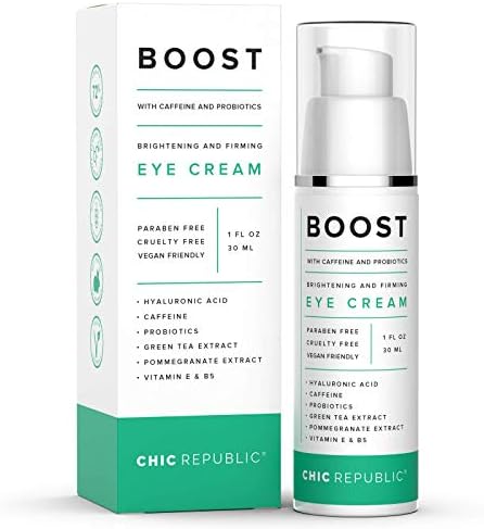 Caffeine Eye Cream - Organic Eye Cream for Dark Circles and Puffiness - Hyaluronic and Kojic Acid, Probiotics, Vitamins E B5 - Hydrating Eye Cream - Coffee Bean Under Eye Cream Dark Eye Circle