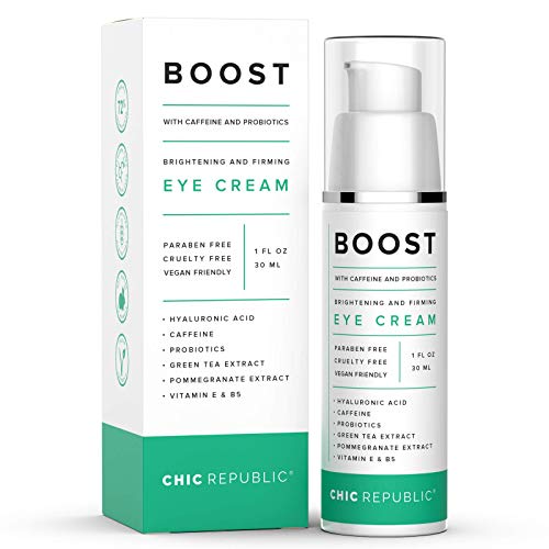 Caffeine Eye Cream - Organic Eye Cream For Dark Circles And Puffiness - Hyaluronic And Kojic Acid, Probiotics, Vitamins E B5 - Hydrating Eye Cream - Coffee Bean Under Eye Cream Dark Eye Circle #TOP21