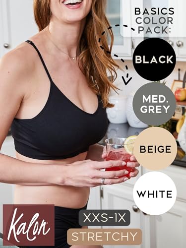 Kalon Women’S 4 Pack Racerback Sports Bralette Seamless Wireless Comfort Bra thumb #6