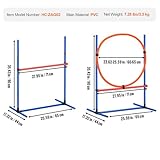 VEVOR Agility Set Hunde, 4-teiliges Set – verstellbare hohe Hürden und Sprungring, Welpen-Hindernisparcours-Starter-Set mit Stangen-Aufbewahrungstasche für Hinterhof, drinnen, draußen
