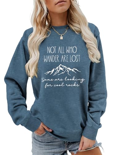 Pifnxtamy Sweatshirt for Women Camping Pullover Not All Who Wander