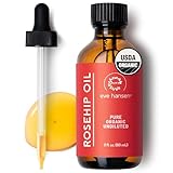 Eve Hansen USDA Certified Organic Rosehip Oil | Pure Cold-Pressed Facial Oil Natural Moisturizer for Face, Body, Hair, Nails for Fine Lines and Wrinkles | 2 oz