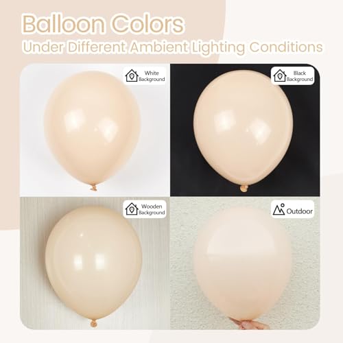Image of Nude Balloons 12 inch, Beige Latex 50pcs Party Balloons | Neutral, Baby Shower, Gender Reveal, Birthday Party Decorations