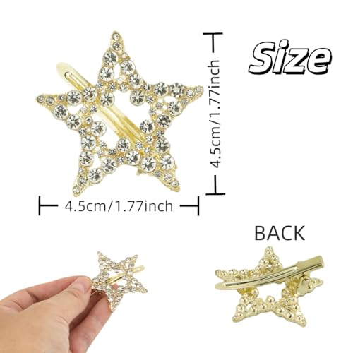 2 Pinzas de Estrella con Diamantes de Imitación Doradas miniatura 4