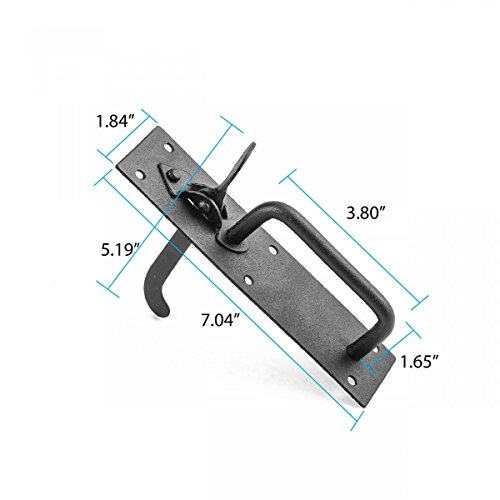 Renovators Supply Manufacturing Gate Latch Lock 8 In. Black Wrought Thumb Latch For Cabinet Doors And Gates With Mounting Hardware #TOP6