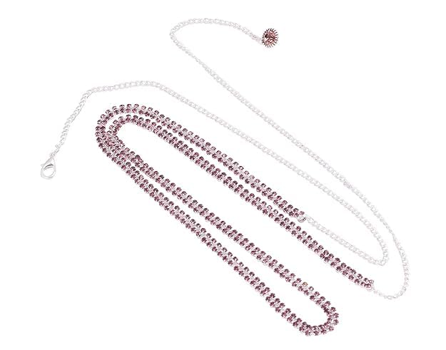 Silver Hip waist belly chain Vaddanam kamarbandhani Silver pink colour Belt for Half Saree-image-28
