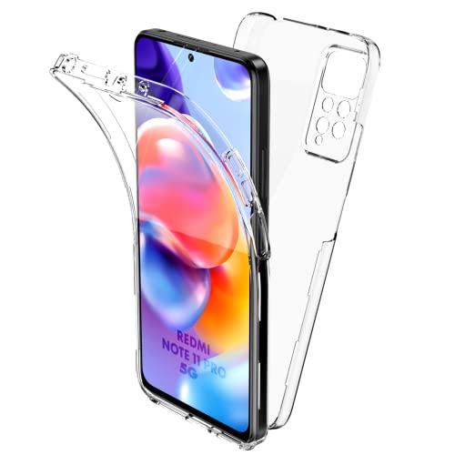 Oududianzi Funda Compatible con Xiaomi Redmi Note 11 Pro/Note 11 Pro 5G, Protectora Transparente Ultrafina de 360 Grados, TPU Frente y PC Back - Transparente Cover
