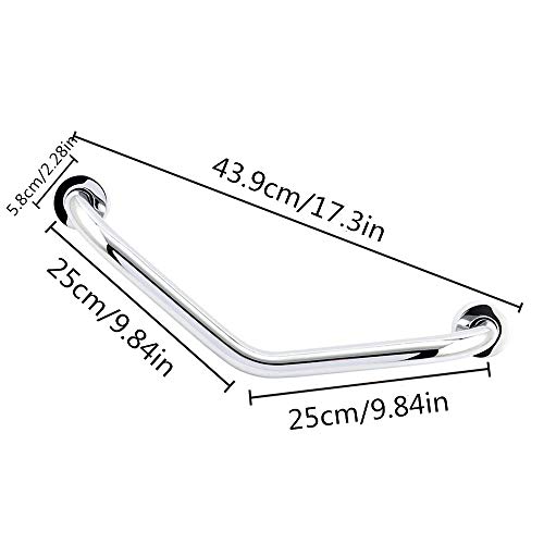 FChome 17.3 inch Bathroom Grab Bar，Bathtub Arm Safe-Grip Bar Stainless Steel Shower Handle Wall Mount Handicap Grab Bars - Thumbnail 3