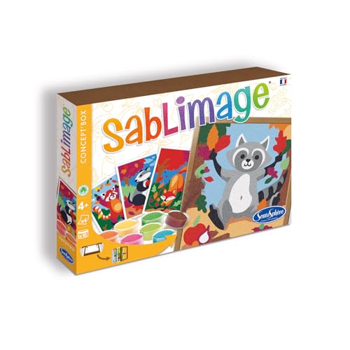 Sentosphere 3908821 Sablimage - Kit de pintura para niños, diseño de animales, kit de manualidades, juego creativo, juego de pintura de arena a partir de 4 años