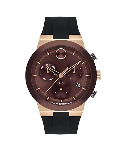 Movado Bold Men's Watch - Swiss Quartz Chronograph, Silicone Strap - Contemporary, Sporty Luxury Fashion Timepiece for Him - 44.5mm