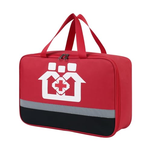 Portable kit Premier Secours, Grande Capacité Trousse Medicaments Voyage, Sac Familial de Rangement pour Médicaments, Organisateur de Premiers Secours, pour Maison,l'école et la Camping(Rouge)