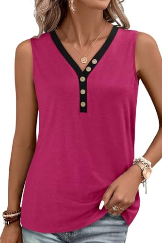 KISSMODA Womens Boho Tops for Summer Sleeveless Tanks Loose Fit Casual Blouse Daily Shirts for Leggings (S-3XL)