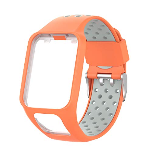 Siwetg Bracelet de rechange en silicone bicolore pour montres de sport GPS Tomtom Runner 2, 3, Spark 3 Multicolore