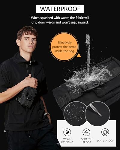 Peicees Small Sling Bag para Hombre, Bolso Táctico Impermeable miniatura 4
