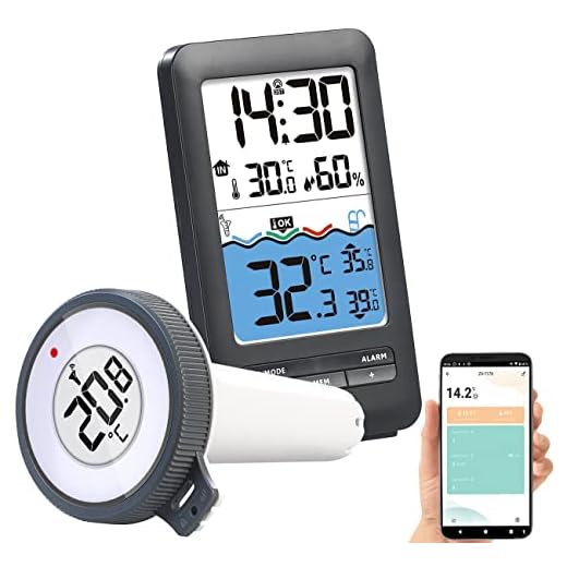 infactory Pool Thermometer WLAN: Smartes WLAN-Teich- & Poolthermometer, Funk-Empfänger, App, IP67 (Digitalthermometer)